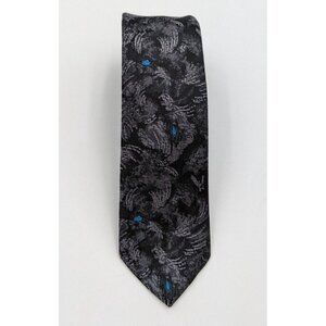 Cotler Vintage Men's Tie Gray Print Slim Skinny Retro